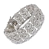 Filigree C.Z. Diamond .925 Sterling Silver Grand Bracelet (Holiday Special)