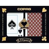 Cartes �  jouer Copag Master au Bridge en plastique taille Jumbo - Noir et Rouge