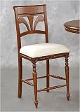 Lifestyle California 25-843 Brentwood Counter Height Scroll Back Side Chair with Upholstered Seat