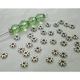 200 pcs Tibetan Silver Daisy Spacer Metal Beads 4mm