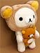 Rilakkuma plush toy white bear with bear hat_s-3