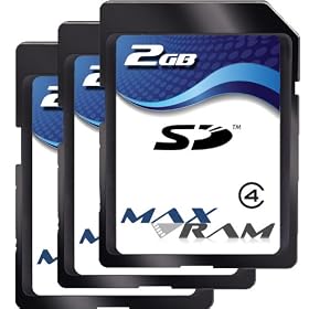3x MaxRam SD 2 GB Class 4 Memory Card Designed for Canon PowerShot Digital Cameras