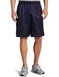 Soffe Men's Long Polyester Mini-Mesh Short, Navy, Large