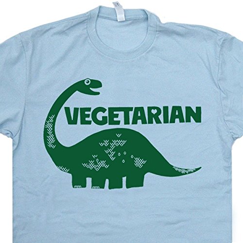 Vegetarian T Shirt Dinosaur Vegan Funny Brontosaurus T Shirt Organic Green Tee Shirtmandude T Shirts