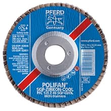 PFERD Polifan SGP STRONG Abrasive Flap Disc, Type 29, Threaded Hole, Phenolic Resin Backing, Zirconia Alumina