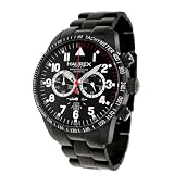 Haurex Italy Mens 0N300UNN Red Arrow Chronograph Black Dial Watch