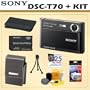 Sony Cybershot DSC-T70 8.1MP Digital Camera (Black) + 4GB ACCESSORY KIT