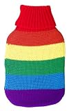 Kitchen & Housewares : Hot Water Bottle Cover and Bottle - Rainbow Knitted