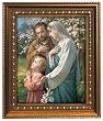 Holy Family in Wood Frame with Golden Trim, 11.25" x 13.25" MADE IN ITALY
