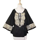 Gold Embroidery Trapeze Style Tunic (Petite, Tall & Misses Sizes XS-3X)