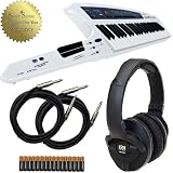 Roland Ax Synth 49-Key Keytar Synthesizer Keyboard with Sennheiser HD280 Headphones, (2) 10 Foot Instrument Cables, and (16) Duracell AA Batteries