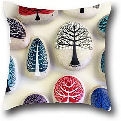 Oshiley Art Tree Gift Anniversary Pillow Cover With Insert Oil Painting Cotton ( 20*30 )