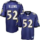 Ray Lewis Jersey: Reebok Purple Replica #52 Baltimore Ravens Jersey