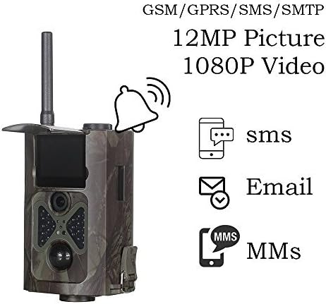 HimanJie HC-500G 12 Megapixel (12 MP) 1080P HD 120 degree Wide Angle IP54 Waterproof Hunting Wildlife Trail Game Camera Surveillance Camera with 21 Pcs IR LEDs for Night Vision by HimamJie