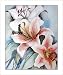 Lily Art Prints Watercolor Painting Flower Wall Art Pink Lilies, Matted to 11x14