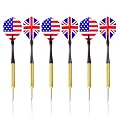 Gamekraft 6 Pack Darts Set UK & US Flag Flights New