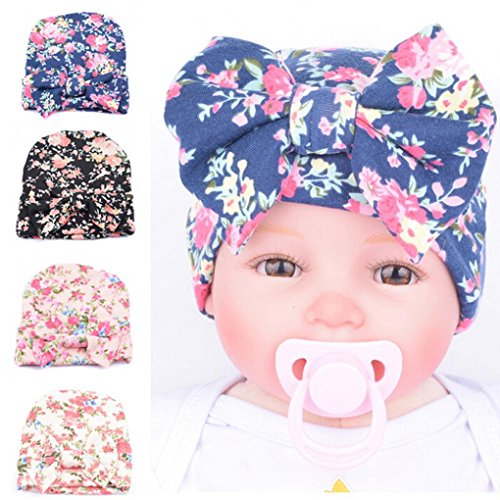 Sunward(TM) Newborn Baby Flower Bowknot Hospital Hat