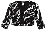 Paperdoll Girls 7-16 Bolero Zebra with Sequins, Black/Silver, Medium