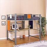 Powell 517-117 Teen Trends Full Loft Study Bunk Kids Bed