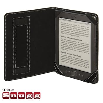 Snugg - Étui en cuir noir pour Amazon Kindle 4 (6