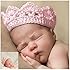 Kalevel Cute Newborn Infant Baby Girl Boy Crochet Baby Hats Knit Crown Hat Photograph Props (Pink)