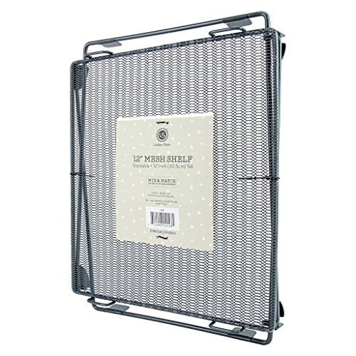 Locker Style 12" Mesh Shelf, Stackable (Grey)