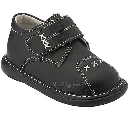 Wee Squeak Baby Toddler Little Boys Black Cross Design Shoes 3-12 Deals