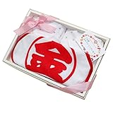 えくぼちゃん(ekubochan) 日本製プレミアム新生児ギフトセット（丸金腹当て付） (レッド)