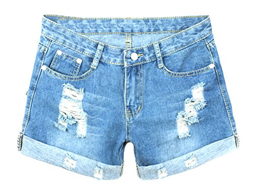Generic Womens Summer Plus Size Jeans Crimping Shorts