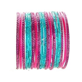 Beachcombers! Ethnic Glass Indian Wedding Bridal Bollywood Bangles Belly Dance Bracelets Set...