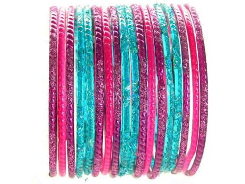 Click here to buy Beachcombers! Ethnic Glass Indian Wedding Bridal Bollywood Bangles Belly Dance Bracelets Set....
