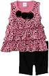Cutie Pie Baby-girls Newborn 2 Piece Ruffle Shirt and Short Leopard Set