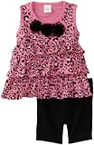 Cutie Pie Baby-girls Newborn 2 Piece Ruffle Shirt and Short Leopard Set