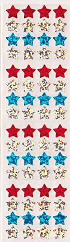 Red White Blue Mini Stars Glitter Stickers - 2 Sheets