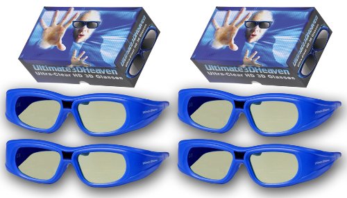 4 Rechargeable Ultra-Clear 3D Glasses for Sharp 3D Televisions On Sale