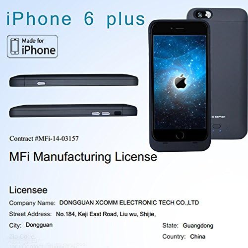 iPhone 6 plus/iPhone 6S plus battery case, Apple MFI Certified-[Lifetime Warranty] 4200mAh 130% extra battery for iPhone 6/6S plus Ultra Slim Battery Case(5.5 Inches)/Charger Backup Power Bank(Black)