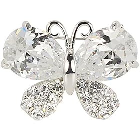 Stylish Butterfly Crystal Brooch Pin