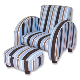 Max Striped Chair with Ottoman