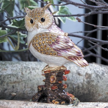 OWL BOX WITH STAND JEWELED