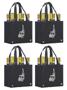 Reusable 6 Bottle Wine Tote- 4 Pack