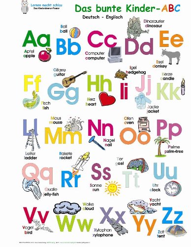 Das bunte Kinder-ABC. Poster: Das bunte Kinder-ABC, Deutsch/Englisch (Poster)