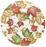 Caspari Fall Foliage Paper Salad Plate Package, Ivory