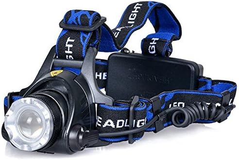 Bright Headlamps,FirstRank 2000 Lumens 4 Modes XM-L T6 Waterproof Headlight Torch 90 Degree Rotating with Ajustable Focus Range for Cycling Running Hiking Camping Hunting Fishing (with 2 x 18650 Batteries and AC Charger and Car Charger and USB Cable)