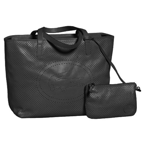 Lacoste Club Punched Croc Shopper - Black Nappa Leather