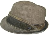 Christys' Crown Frog Crease Top Camo Fedora with Wide Leather Band Snap Brim Trilby