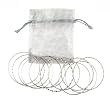 Bracelets - 12 Pc Asst. Bangle Set ~ Plain, Etched and Twisted in Silver Tone - 70mm + Silver Organza Gift Bag (FB86)