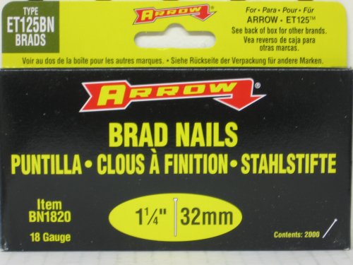 Arrow Fastener BN1820 1-1/4-Inch Steel 18 Gauge Brads