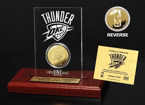 Oklahoma City Thunder Oklahoma City Thunder 24Kt Gold Coin Etched Acrylic
