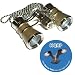 3 x 25 Opera Glasses Golden with Silver Trim w/ Necklace Chain by HQRP plus Coaster
