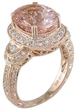 18KR Morganite and Diamond Ring
